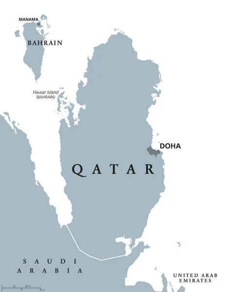 Πολιτικός χάρτης του qatar — Διανυσματικό Αρχείο