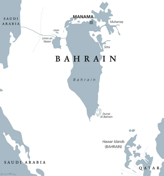 Bahrain politisk karta — Stock vektor