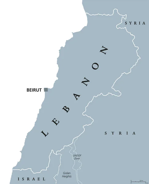 Líbano Mapa político — Vector de stock