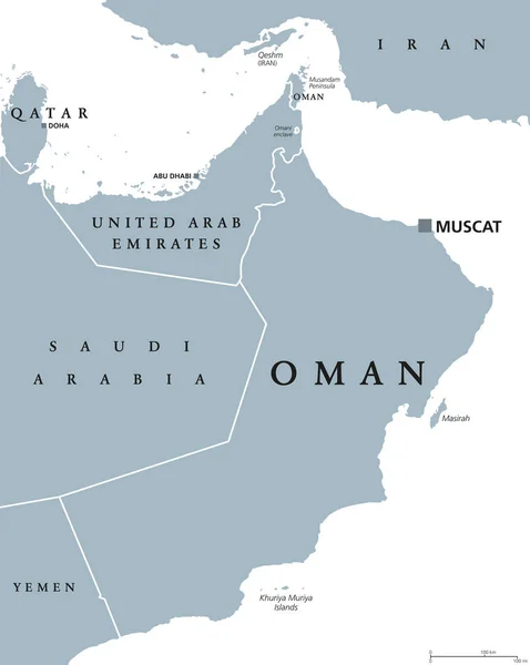 Oman politiska karta — Stock vektor