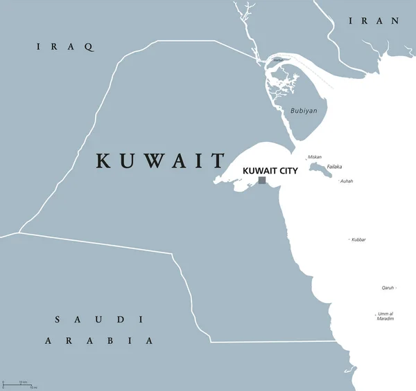 Πολιτικός χάρτης kuwait — Διανυσματικό Αρχείο