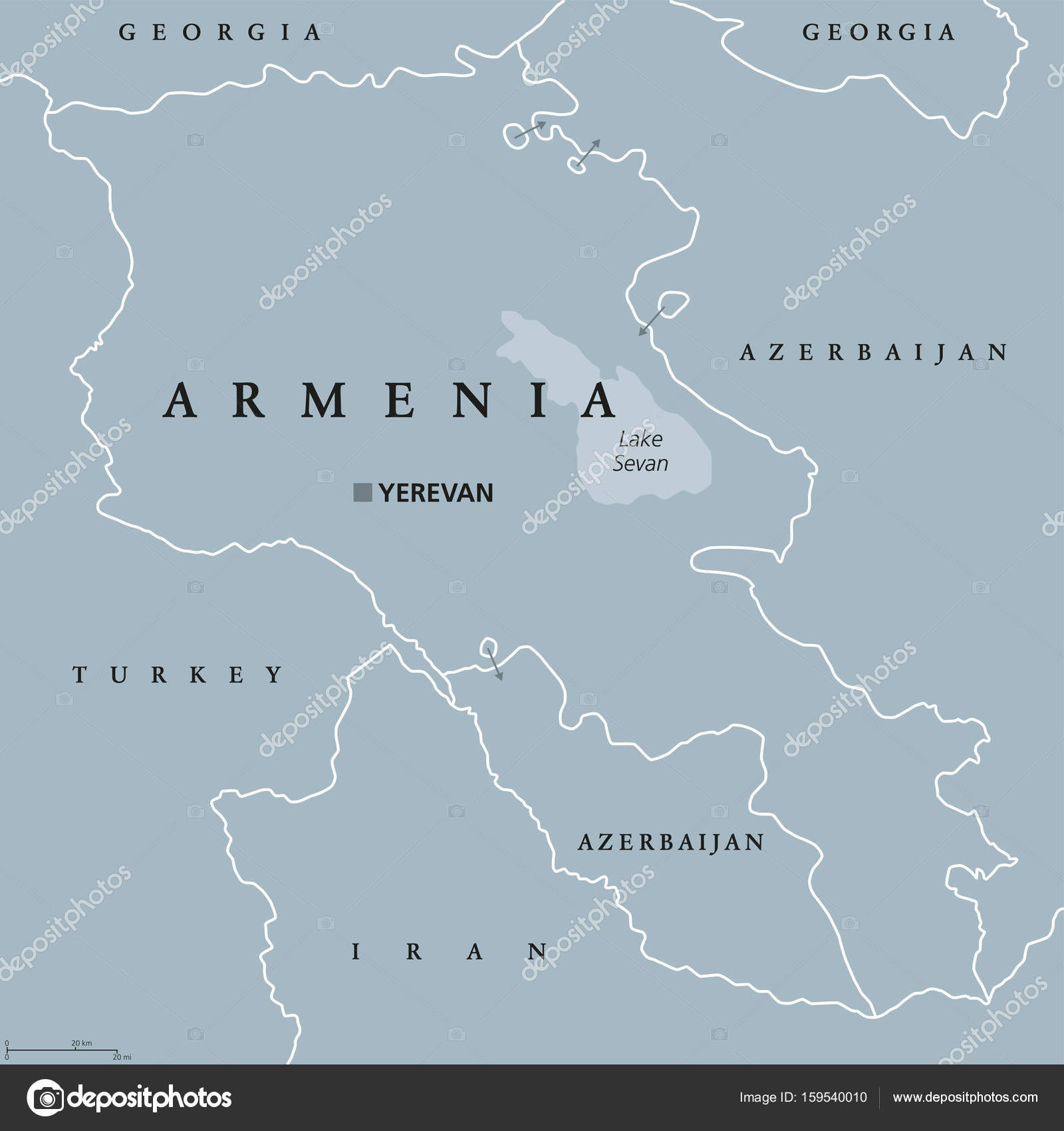 Vector Map of Armenia Political