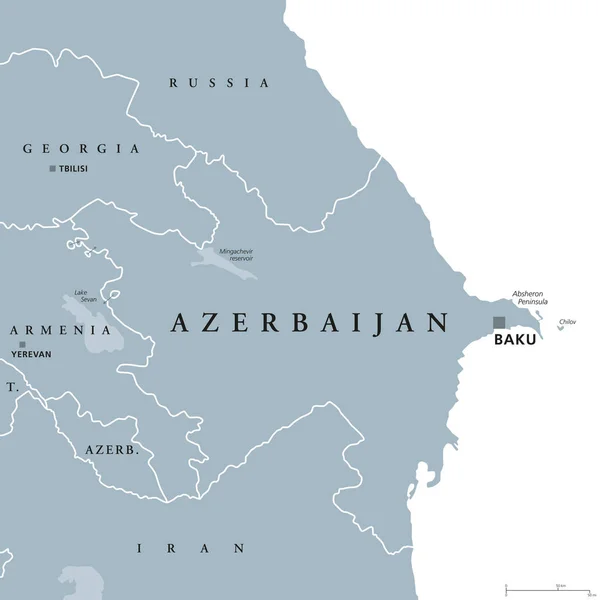 Mapa político de Azerbaiyán — Vector de stock