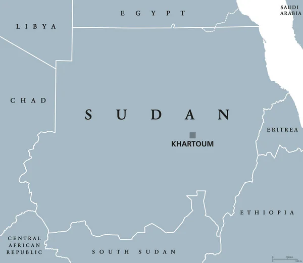 Sudan mapa político — Archivo Imágenes Vectoriales