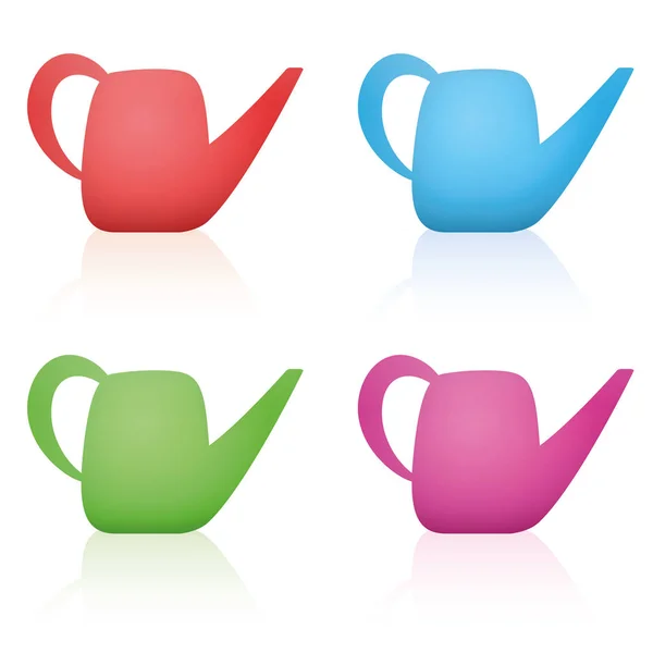Watering Cans Colorful Set — Stock Vector