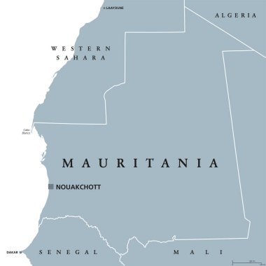 Mauritania siyasi haritası