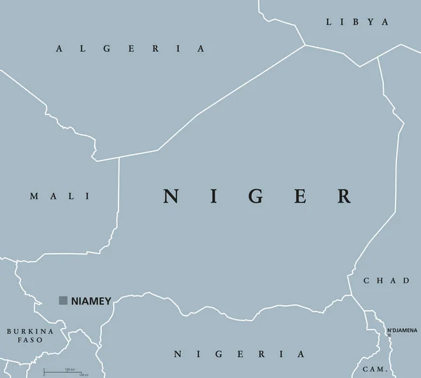 Niger politieke kaart — Stockvector