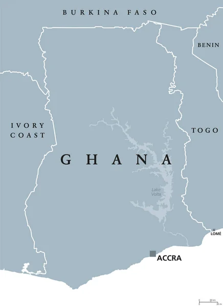 Mapa polityczna Ghany — Wektor stockowy