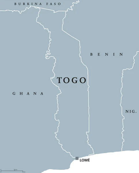 Togo政治地图 — 图库矢量图片