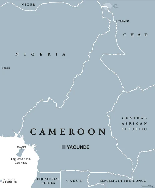 Mapa político camerún — Archivo Imágenes Vectoriales