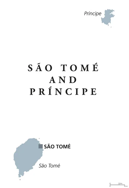 Sao Tome และ Principe แผนที่ทางการเมือง — ภาพเวกเตอร์สต็อก