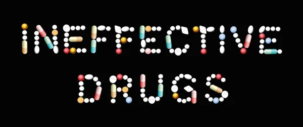 Ineffektiva läkemedel läkemedel piller — Stock vektor