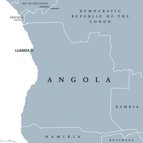 Angola politieke kaart — Stockvector