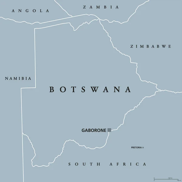 बोट्सवाना राजकीय नकाशा — स्टॉक व्हेक्टर