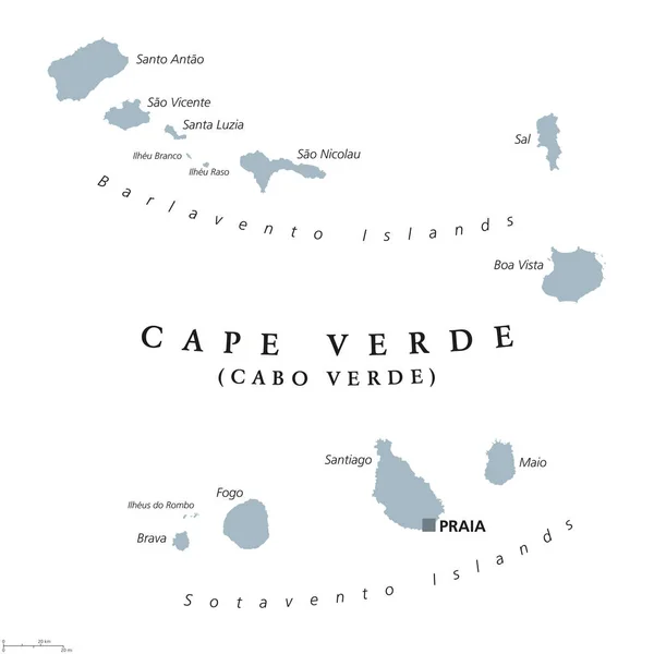 Politieke kaart van Kaapverdië — Stockvector