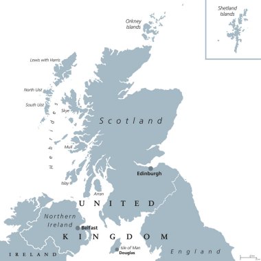 Scotland political map clipart