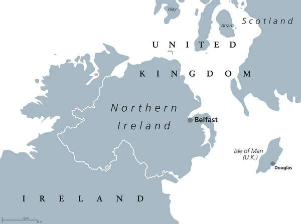 Πολιτικό χάρτη της Βόρειας Ιρλανδίας — Διανυσματικό Αρχείο