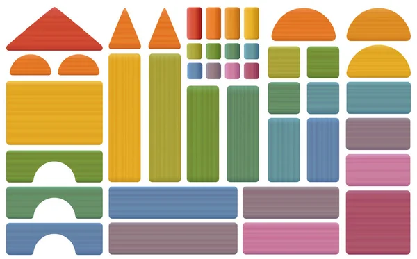 Kit di costruzione Blocchi di giocattoli colorati — Vettoriale Stock