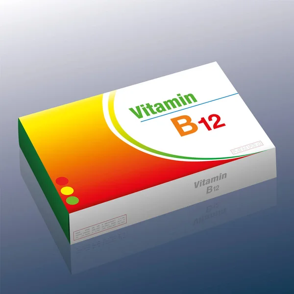 Paquet de pilules B12 — Image vectorielle