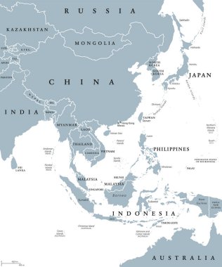Doğu Asya siyasi harita