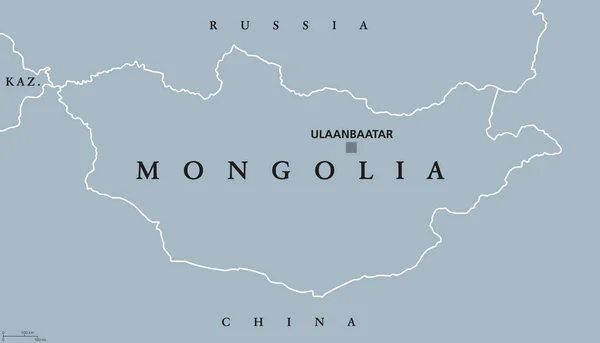 Moğolistan siyasi haritası — Stok Vektör