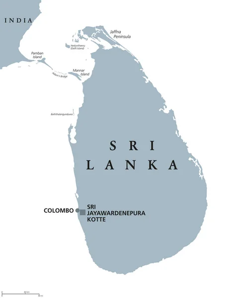 Πολιτικός χάρτης Sri lanka — Διανυσματικό Αρχείο