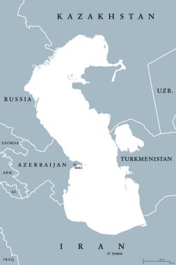 Hazar Denizi bölgesi siyasi harita