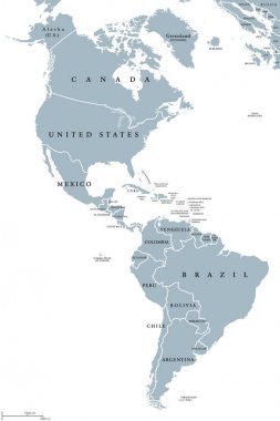 The Americas political map clipart