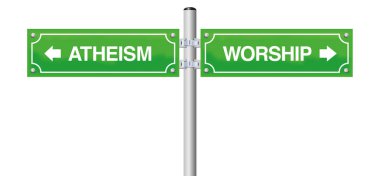 Atheism Worship Religion Guidepost clipart