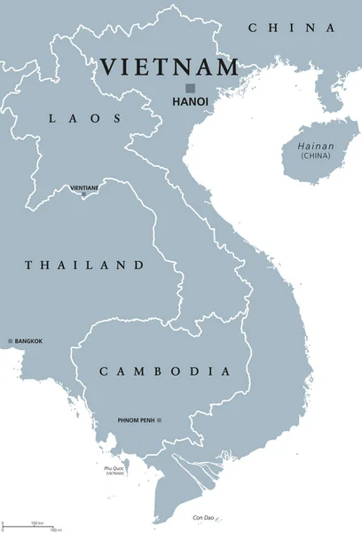 Mapa político de vietnam — Vetor de Stock