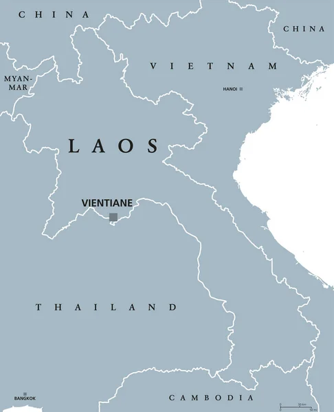 Laos political map — Stock Vector