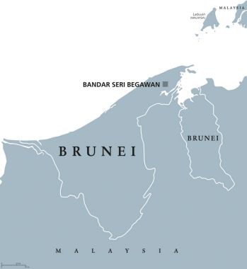 brunei siyasi haritası