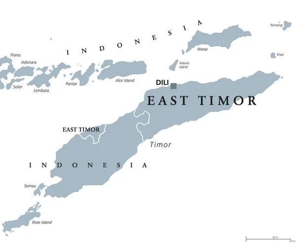 East Timor or also Timor Leste political map — Stock Vector