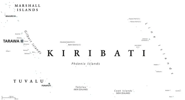 Polityczna mapa Kiribati — Wektor stockowy