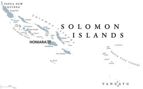 Mapa político de las Islas Salomón — Archivo Imágenes Vectoriales