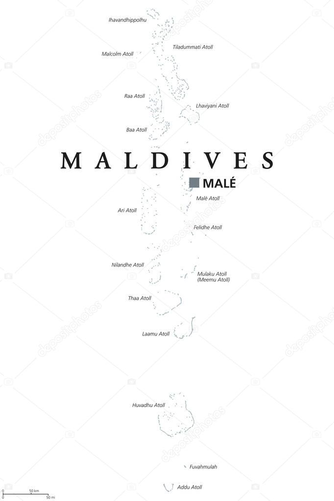 Maldives political map