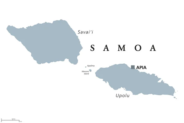 Mapa político de Samoa — Archivo Imágenes Vectoriales