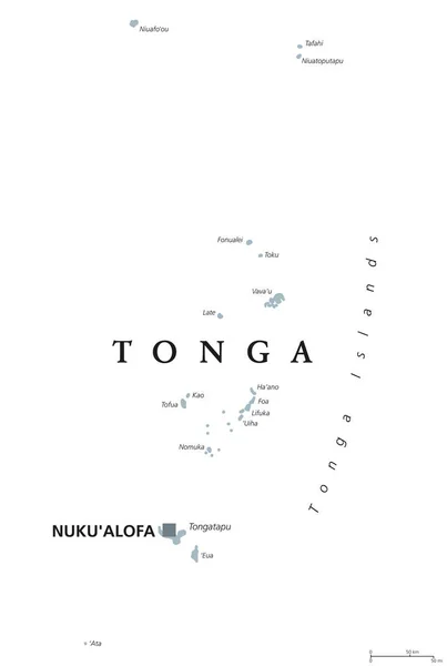 Mapa político de Tonga — Vector de stock