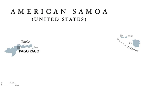 Mapa político de Samoa Americana — Archivo Imágenes Vectoriales