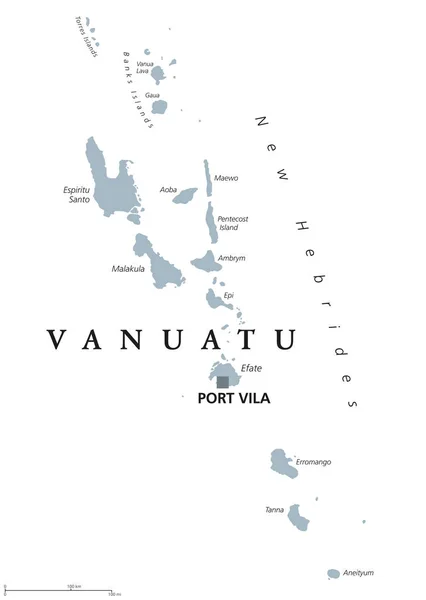 Politieke kaart van Vanuatu — Stockvector