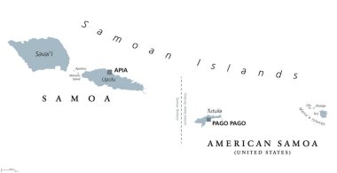 Samoa'lı Adaları siyasi harita