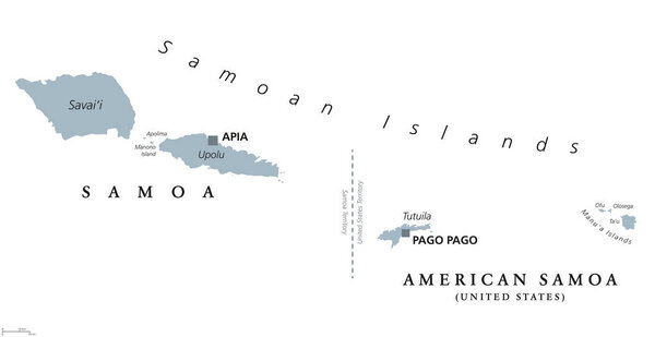 Samoan Islands political map