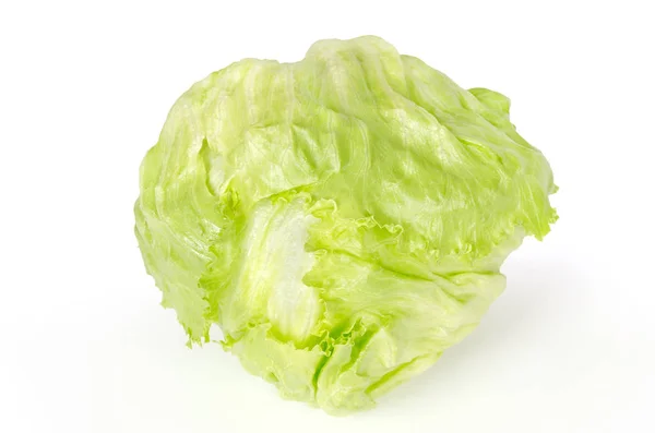 Iceberg or crisphead lettuce front view over white — Stock Photo, Image