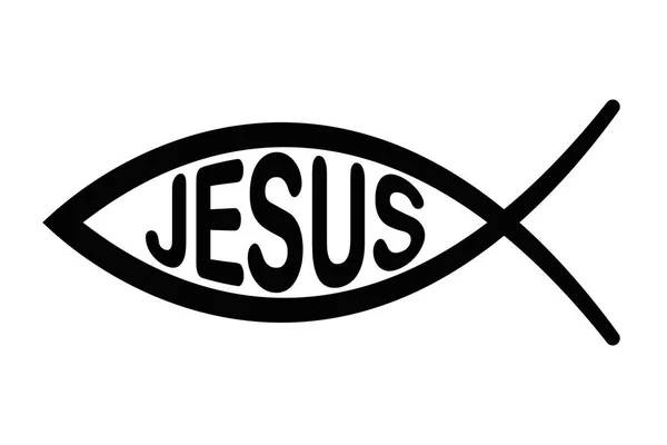 Jesusfischsymbol, Zeichen des Fisches, Ichthus — Stockvektor