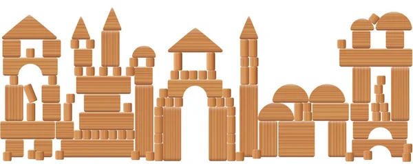 Play City Wooden Blocks — Stock Vector