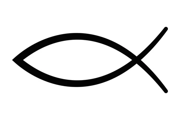 Sinal do peixe, símbolo da arte cristã — Vetor de Stock