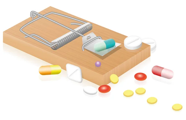 Comprimidos de armadilha de rato Comprimidos Medicina —  Vetores de Stock