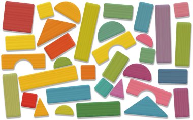 Building Toy Blocks Colored Loosely Arranged clipart