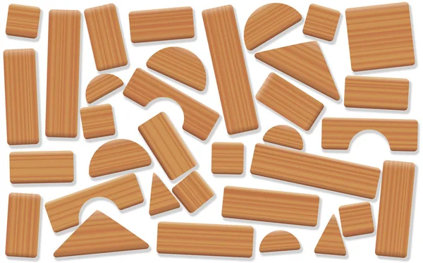 Leksak blockerar träbyggnad objekt löst ordnade — Stock vektor