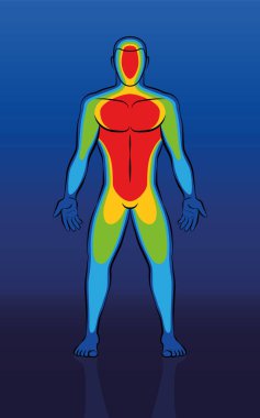 Thermal Image Male Body Front View clipart